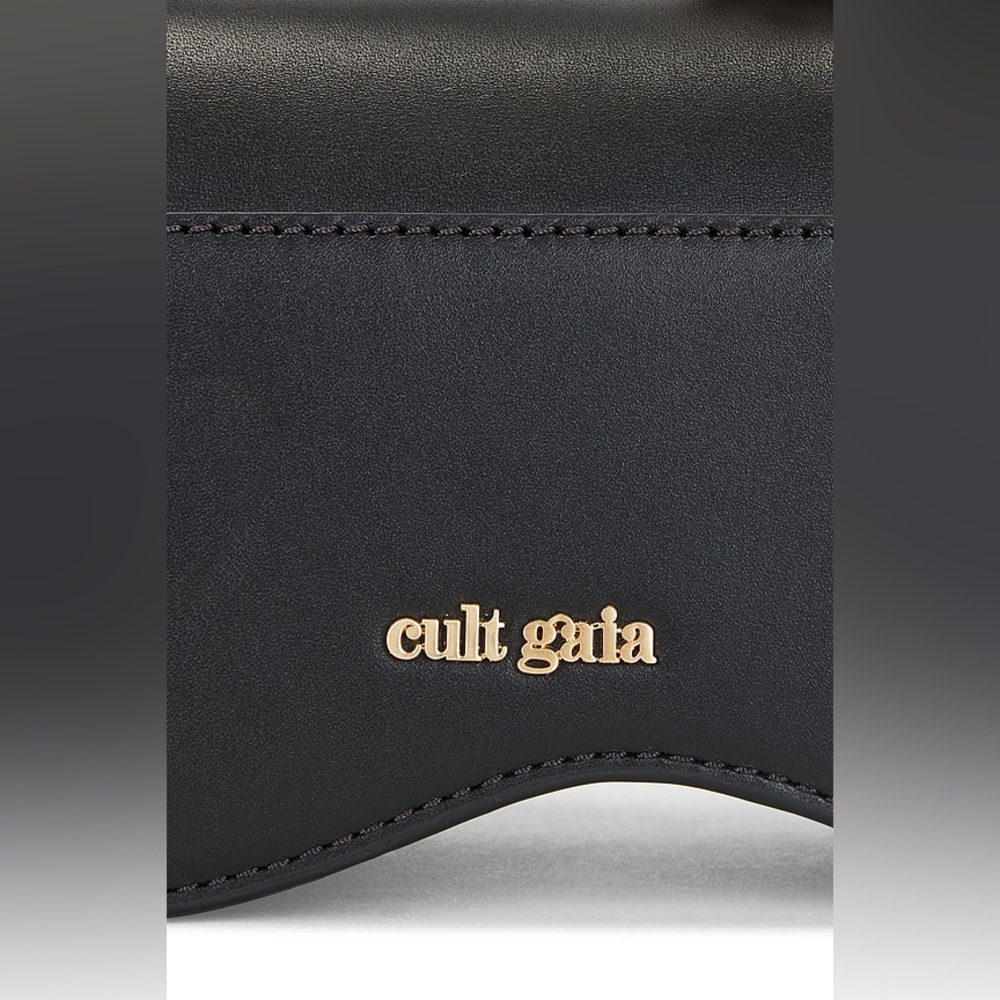 cult gaia Black Shoulder Bag with Gold Accents - Picture 7 of 16